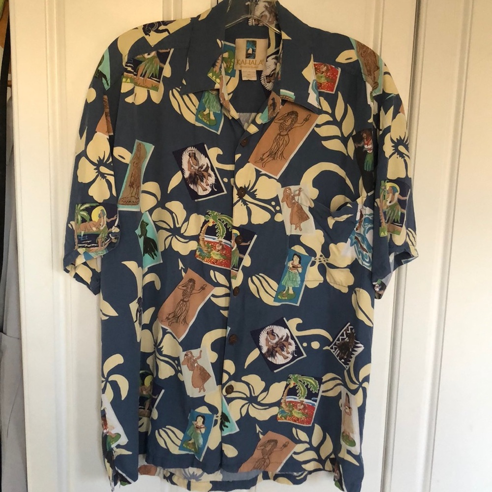 Kahala Vintage Rayon Hawaiian Shirt M - Hula